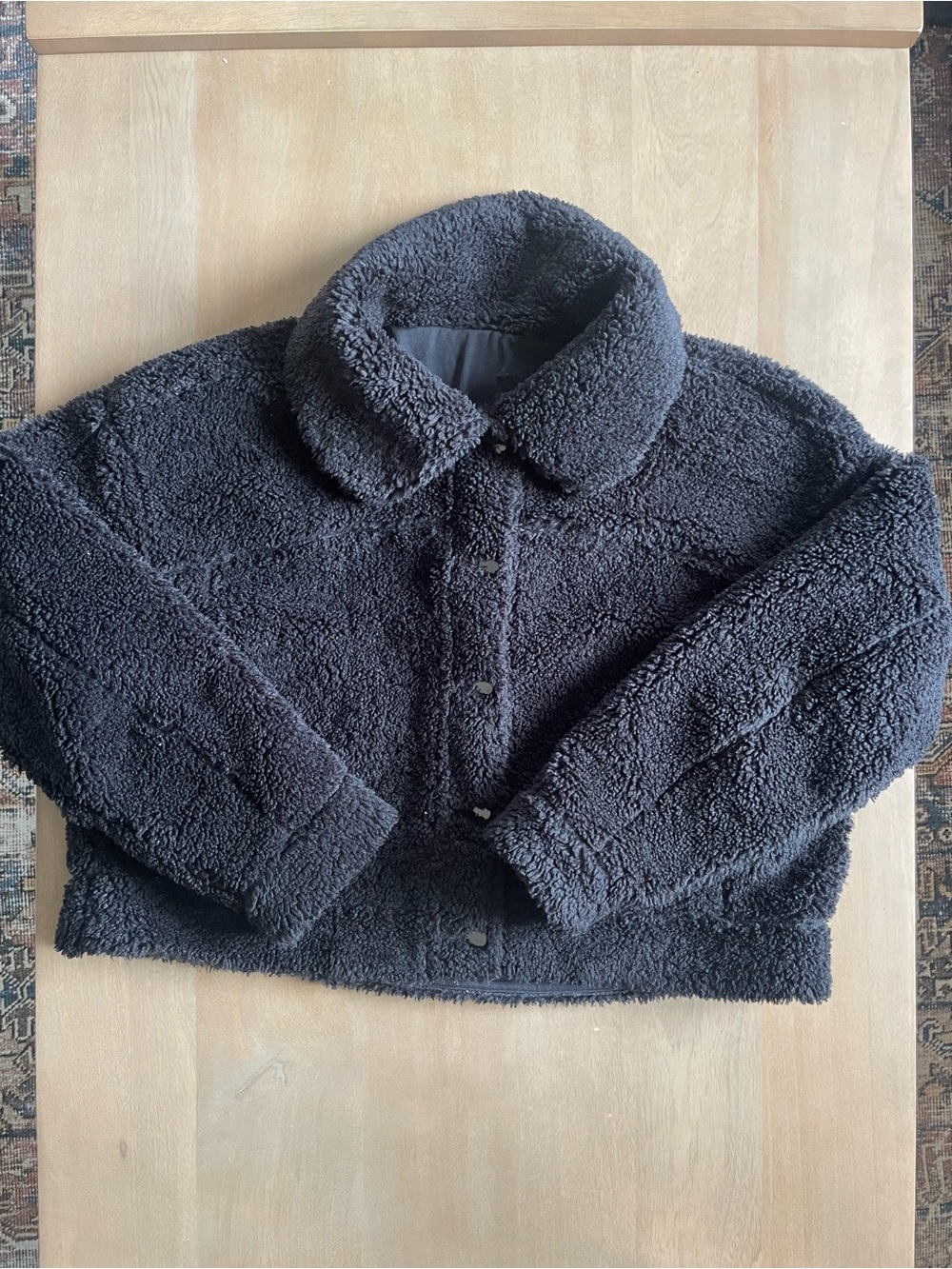 Lululemon Textured Fleece Button Jacket Black - Picture 4 of 10